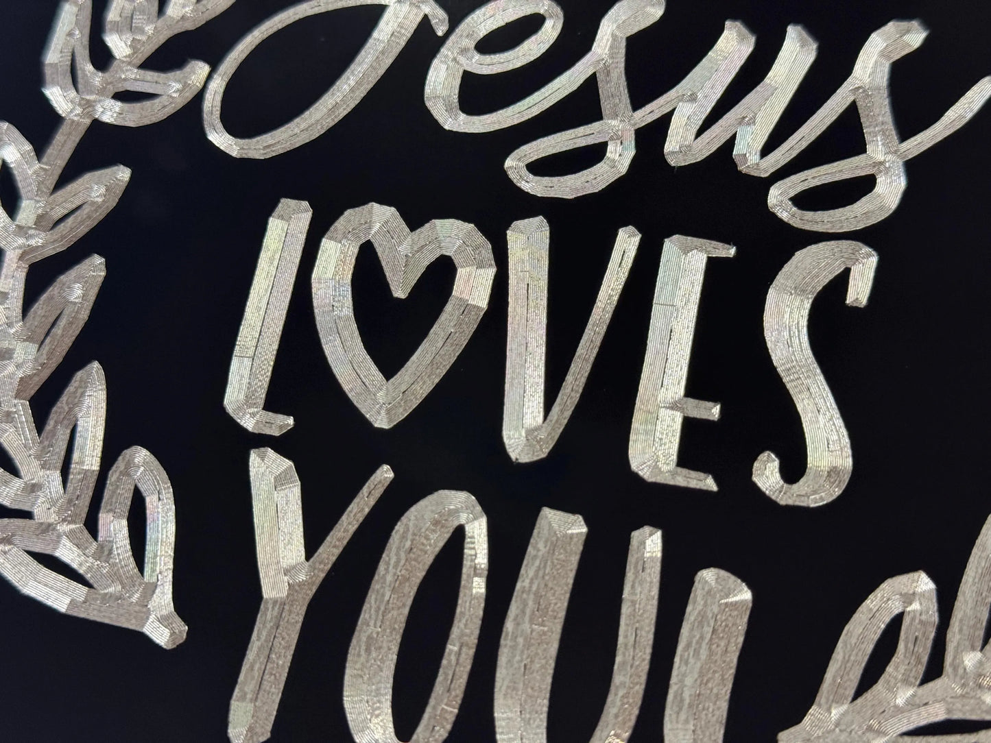 Deep Engraved Jesus Loves You Car Tag