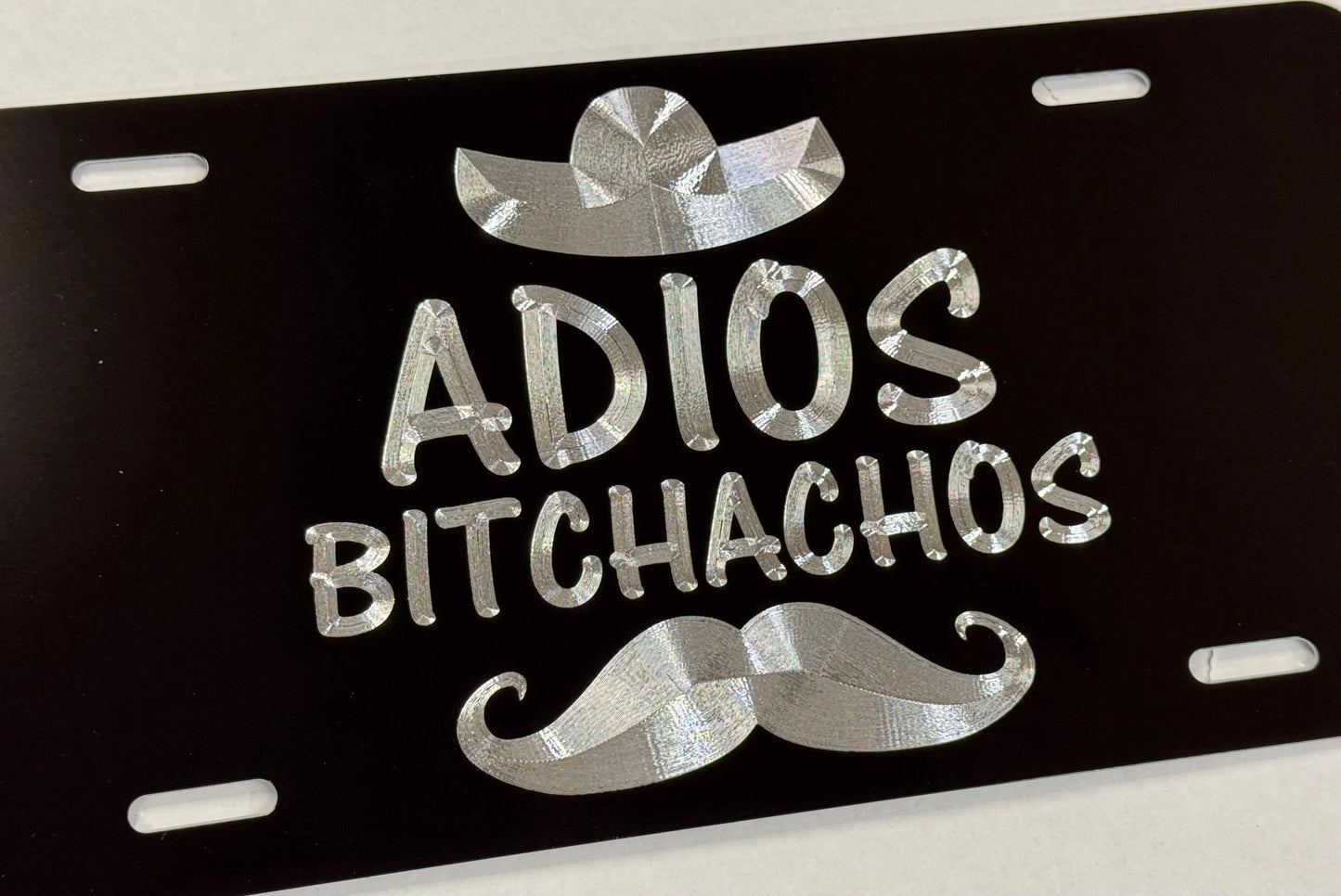 Adios Bitchachos Car Tag