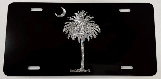Deep Engraved Classy SC Palmetto Tree Car Tag