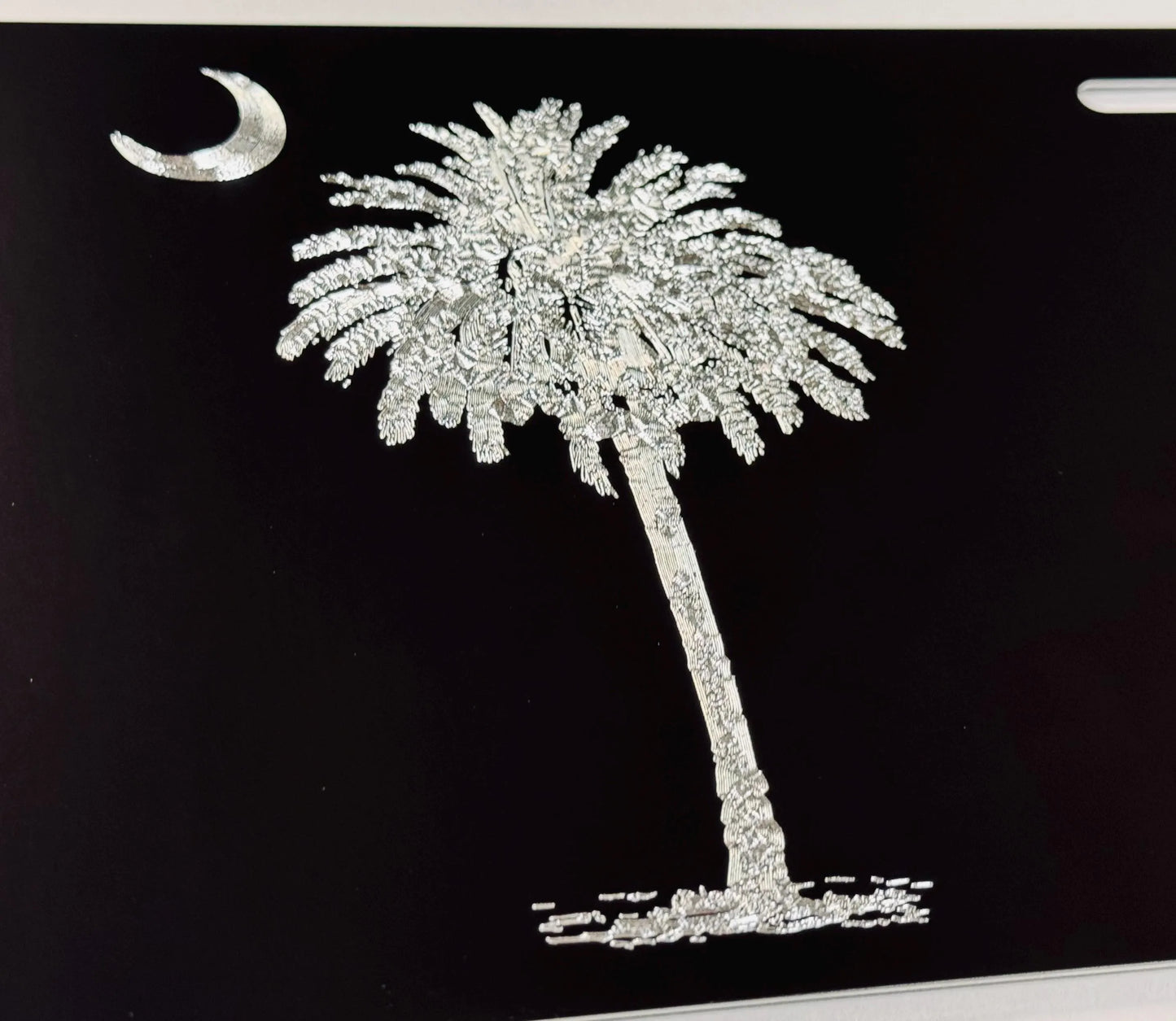 Deep Engraved Classy SC Palmetto Tree Car Tag