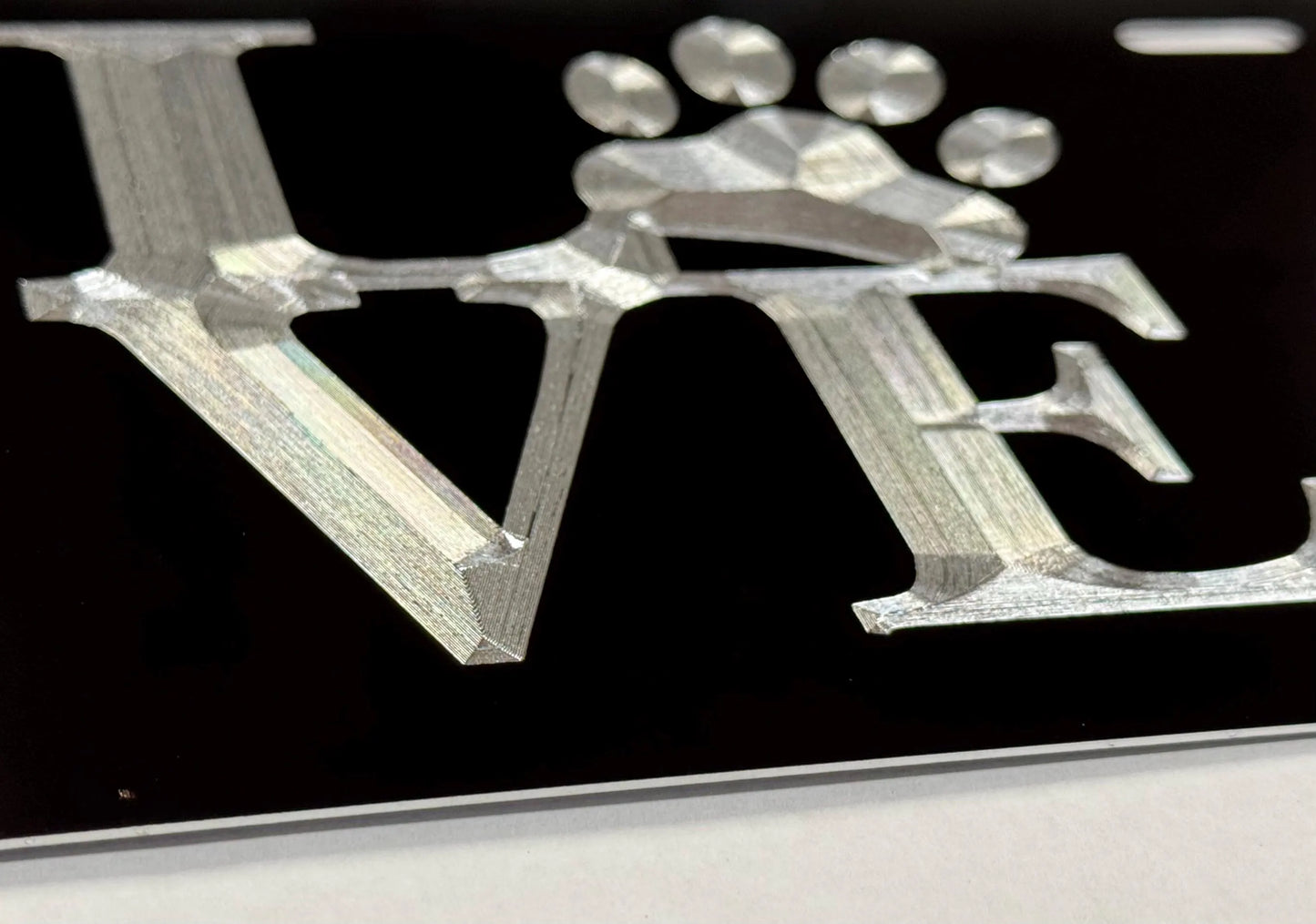 Engraved Love Dog Puppy Paw Car Tag