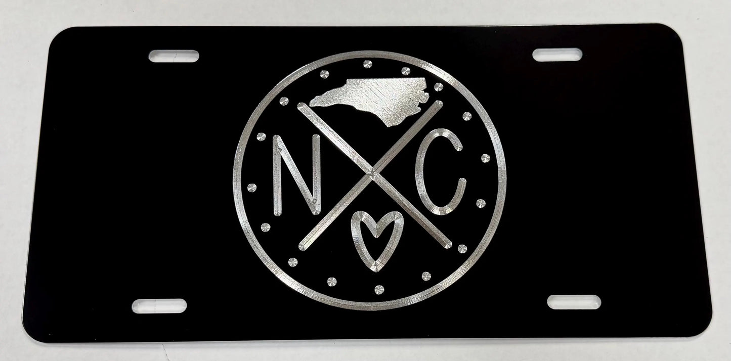NC North Carolina Heart Car Tag