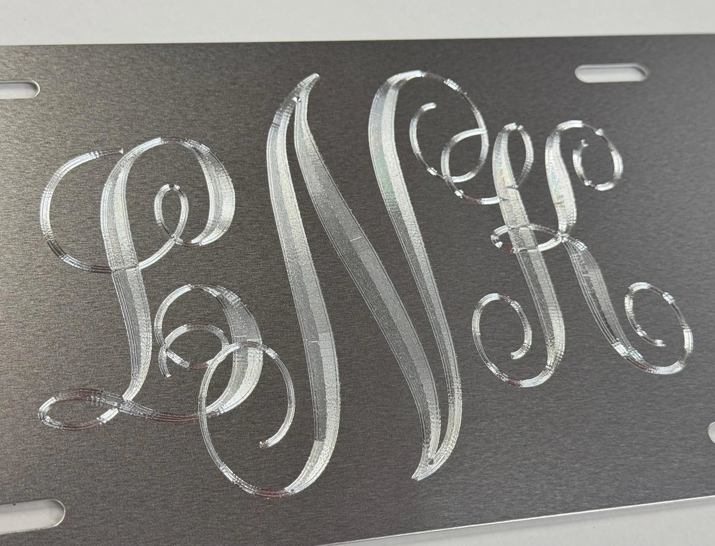 Diamond Etched Custom Personalized Monogram License Plate