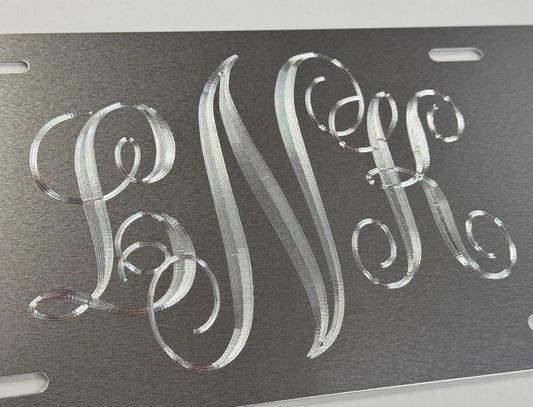Diamond Etched Custom Personalized Monogram License Plate