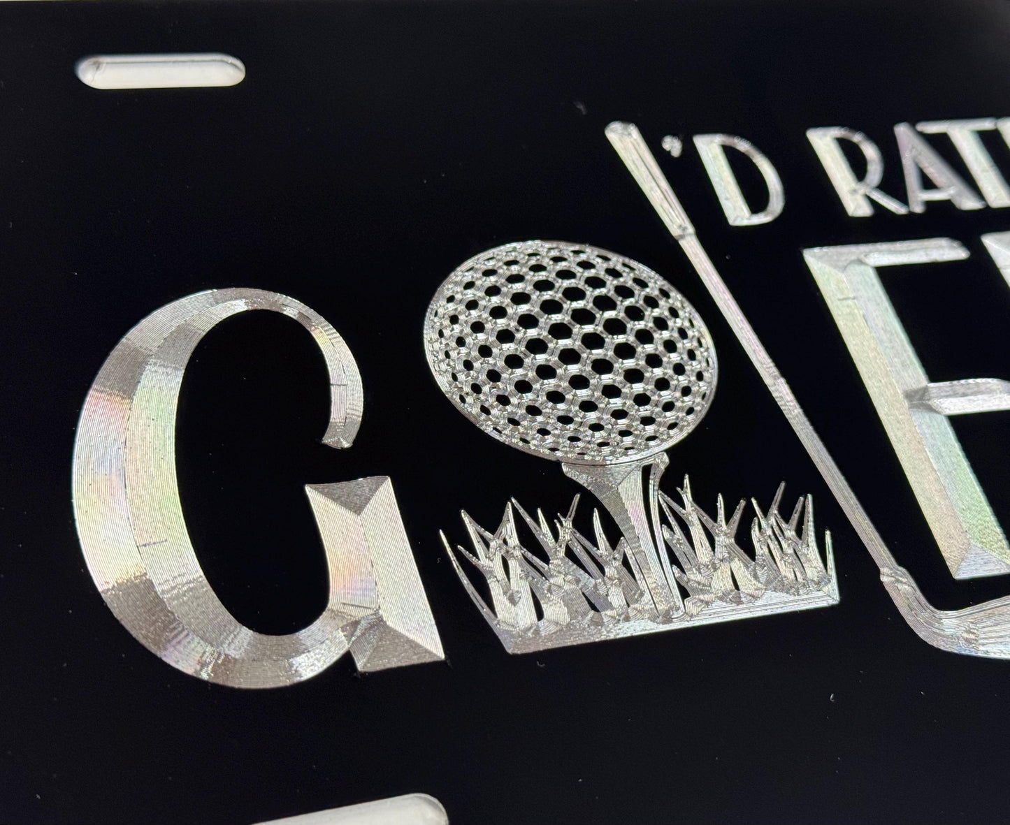 I’d Rather Be Golfing Car Tag