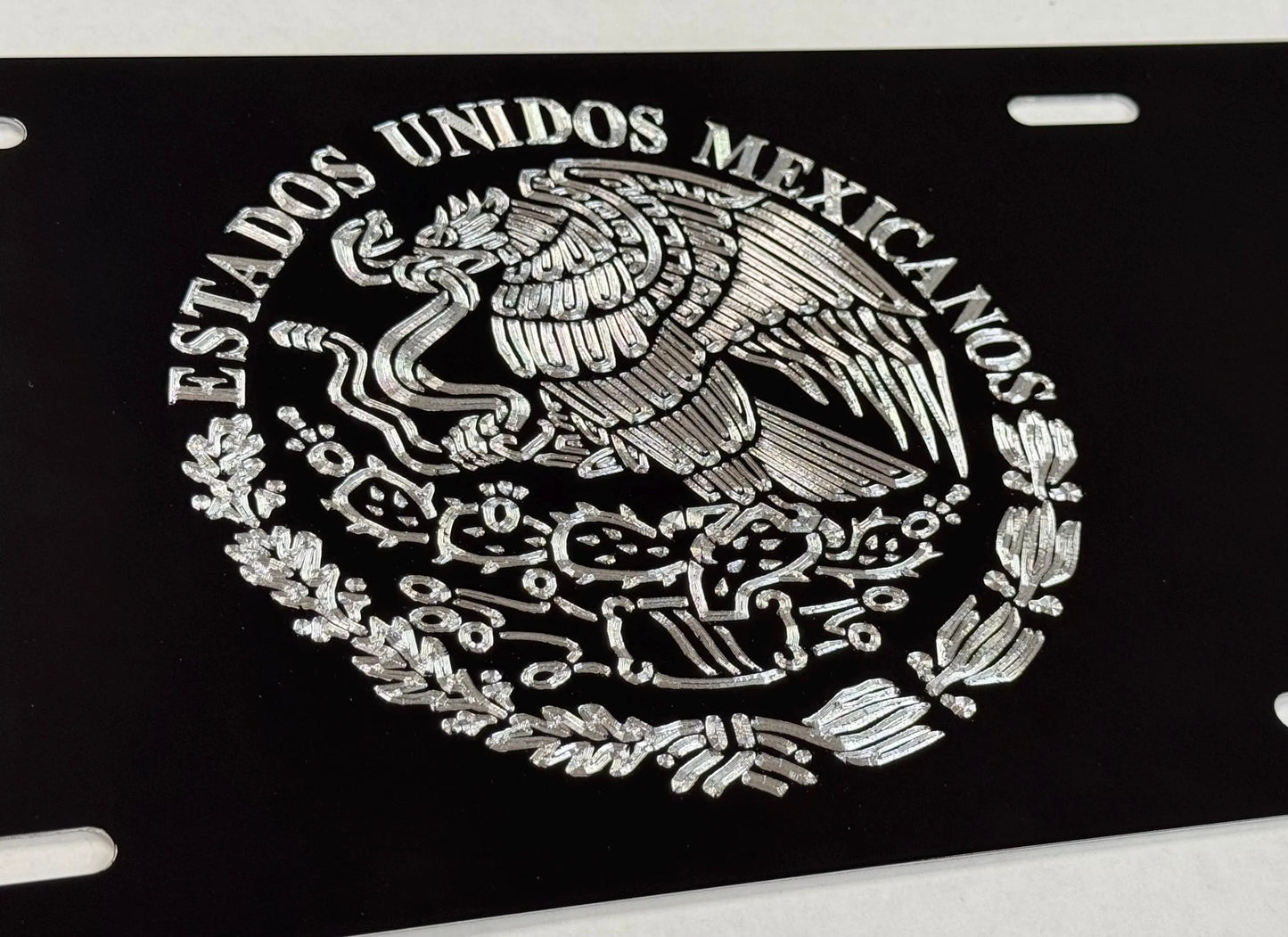 Engraved Mexican Eagle Mexico Coat Of Arms Car Tag