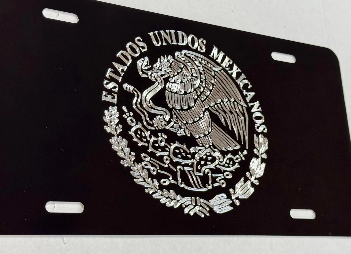 Engraved Mexican Eagle Mexico Coat Of Arms Car Tag