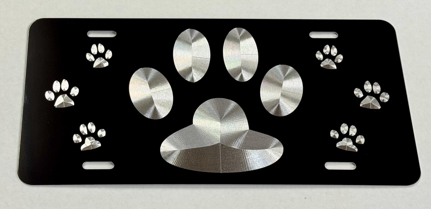 Engraved Doggie Dog Puppy Paw Car Tag