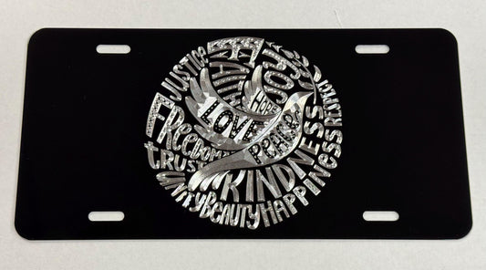 Hope Love Peace Circle Car Tag