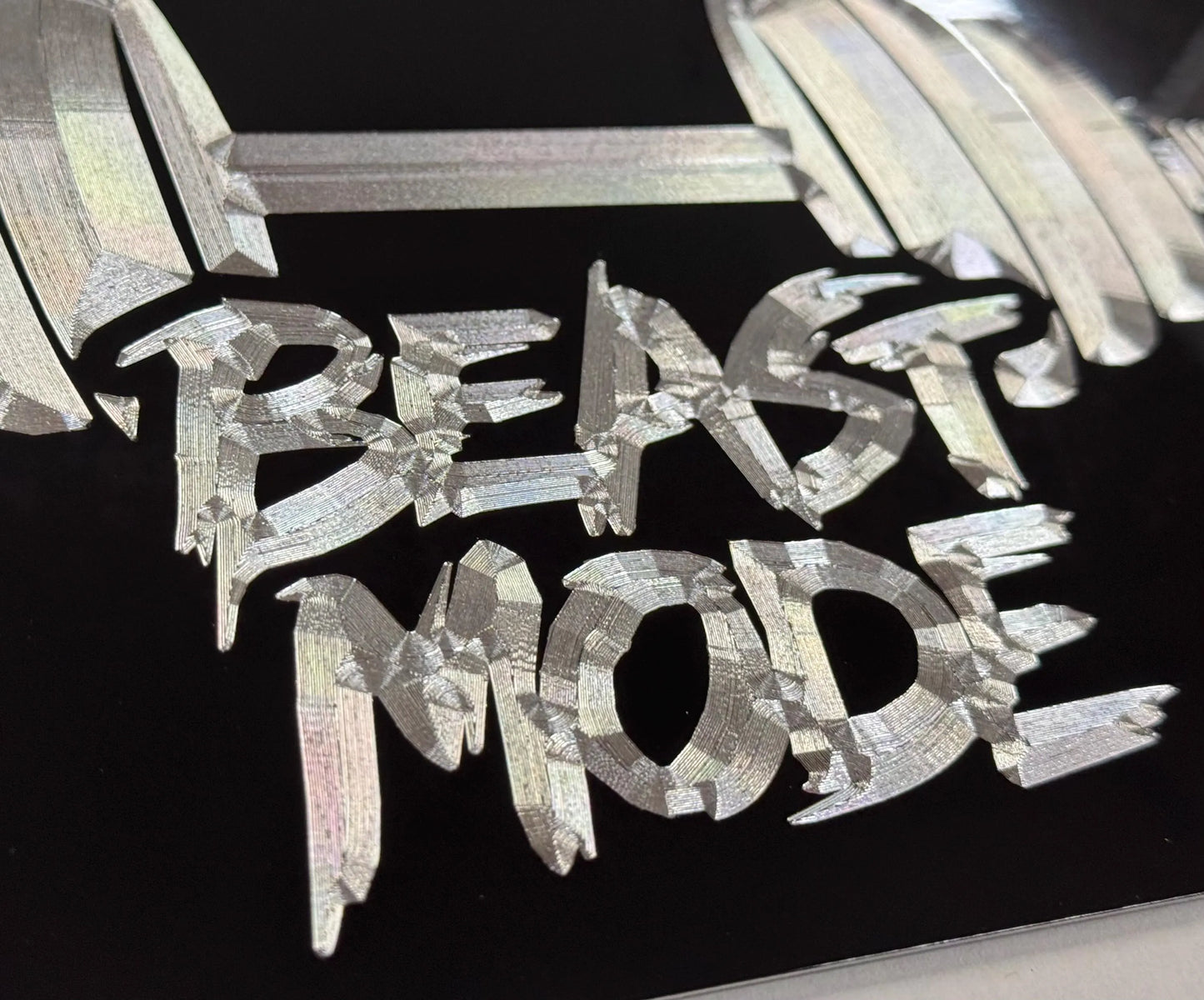 Engraved Beast Mode Weightlifting Car Tag
