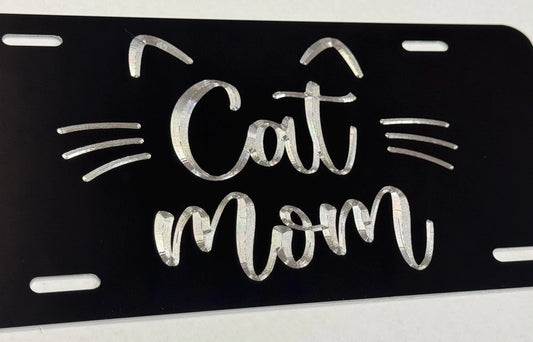 Cat Mom Whiskers Car Tag