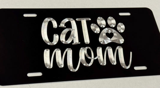 Cat Mom Paw Car Tag