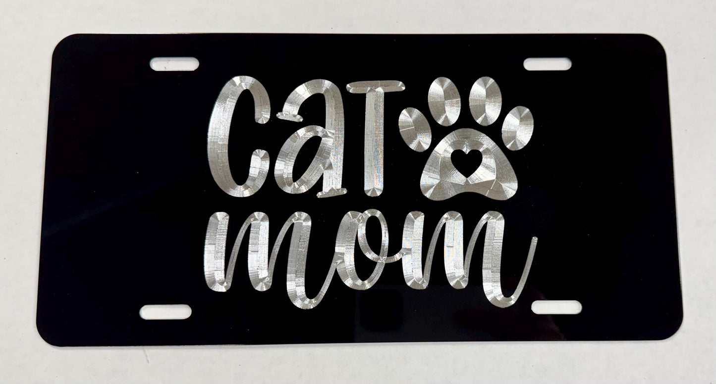 Cat Mom Paw Car Tag