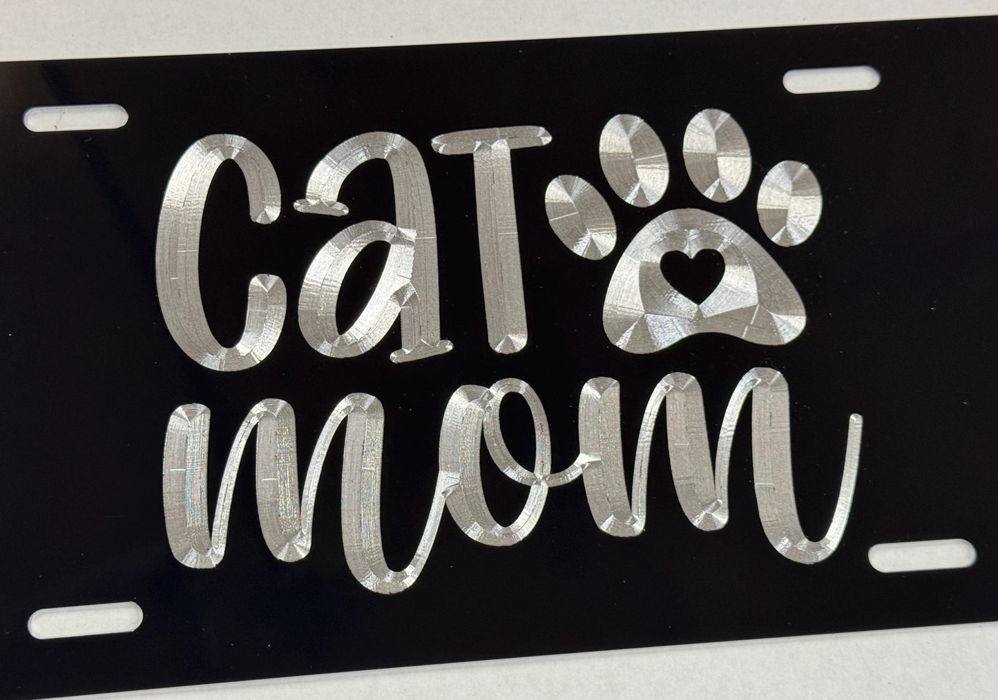 Cat Mom Paw Car Tag