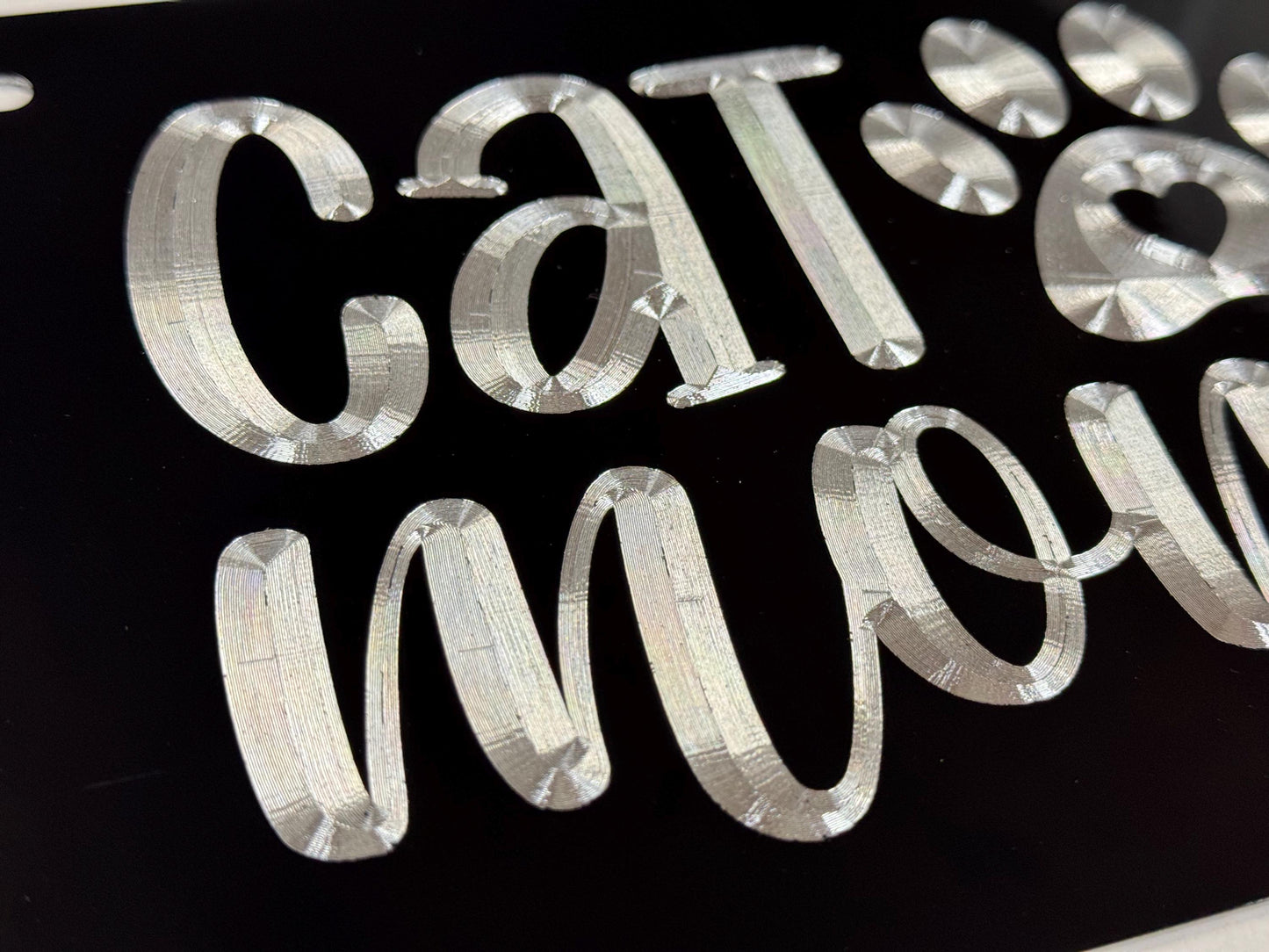 Cat Mom Paw Car Tag