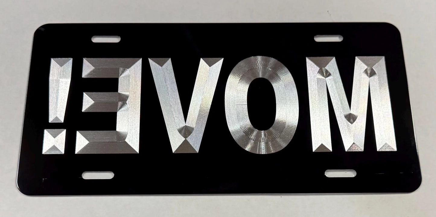 Engraved Reverse MOVE Car Tag