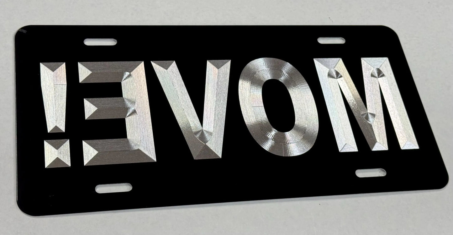 Engraved Reverse MOVE Car Tag