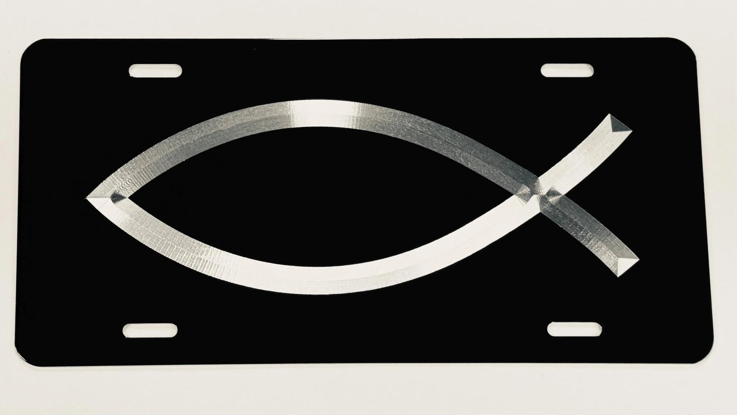 Engraved Christian Fish Car Tag