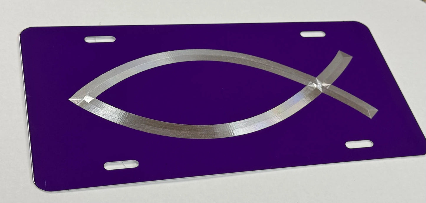 Engraved Christian Fish Car Tag