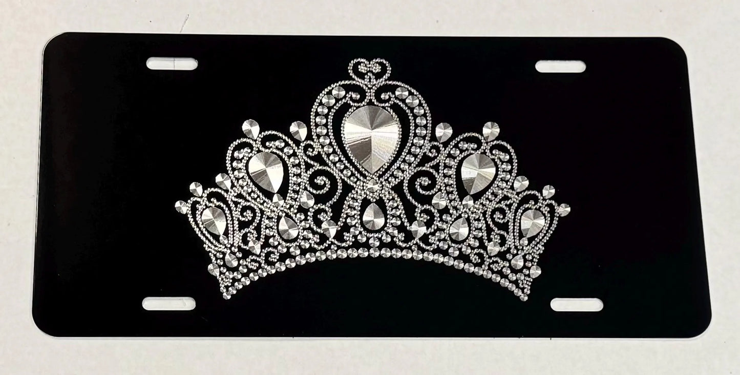 Engraved Princess Queen Crown Tiara Car Tag