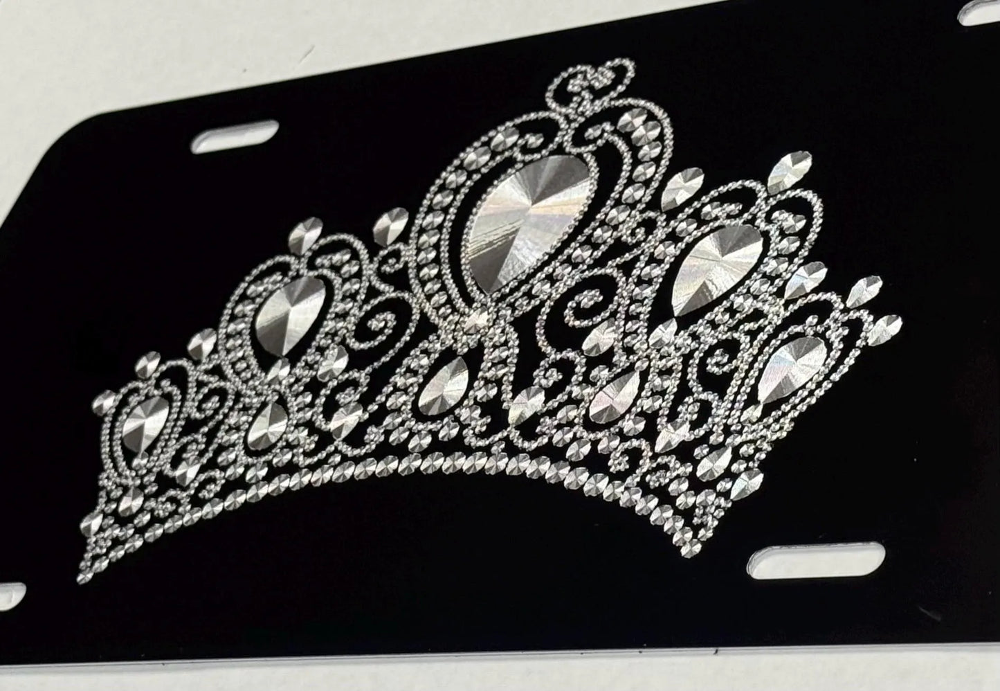 Engraved Princess Queen Crown Tiara Car Tag