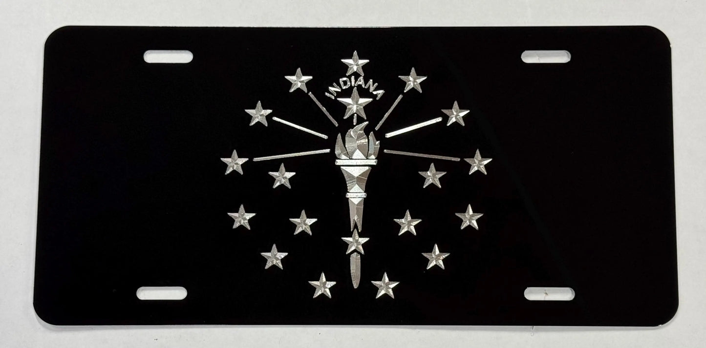 Indiana State Flag Car Tag