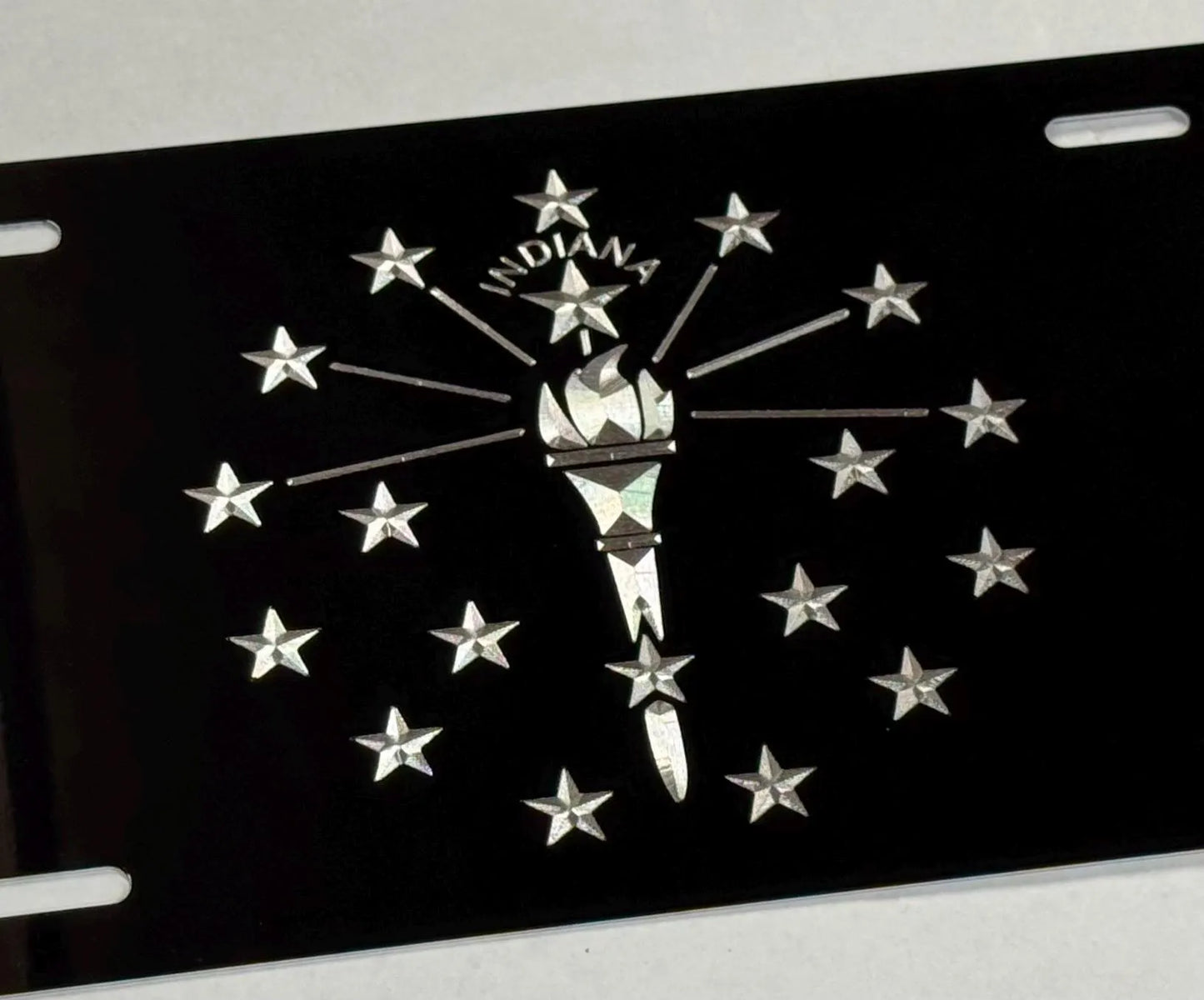Indiana State Flag Car Tag