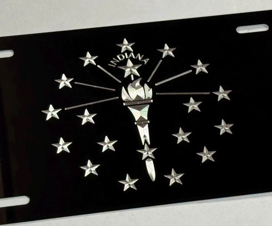 Indiana State Flag Car Tag