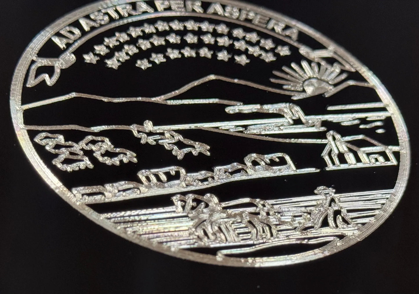 Engraved Kansas State Flag Car Tag
