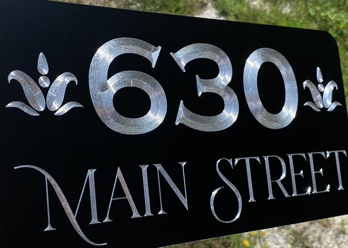 Engraved Personalized Custom House Home Number Street Address Metal 6x12 Sign Style #4