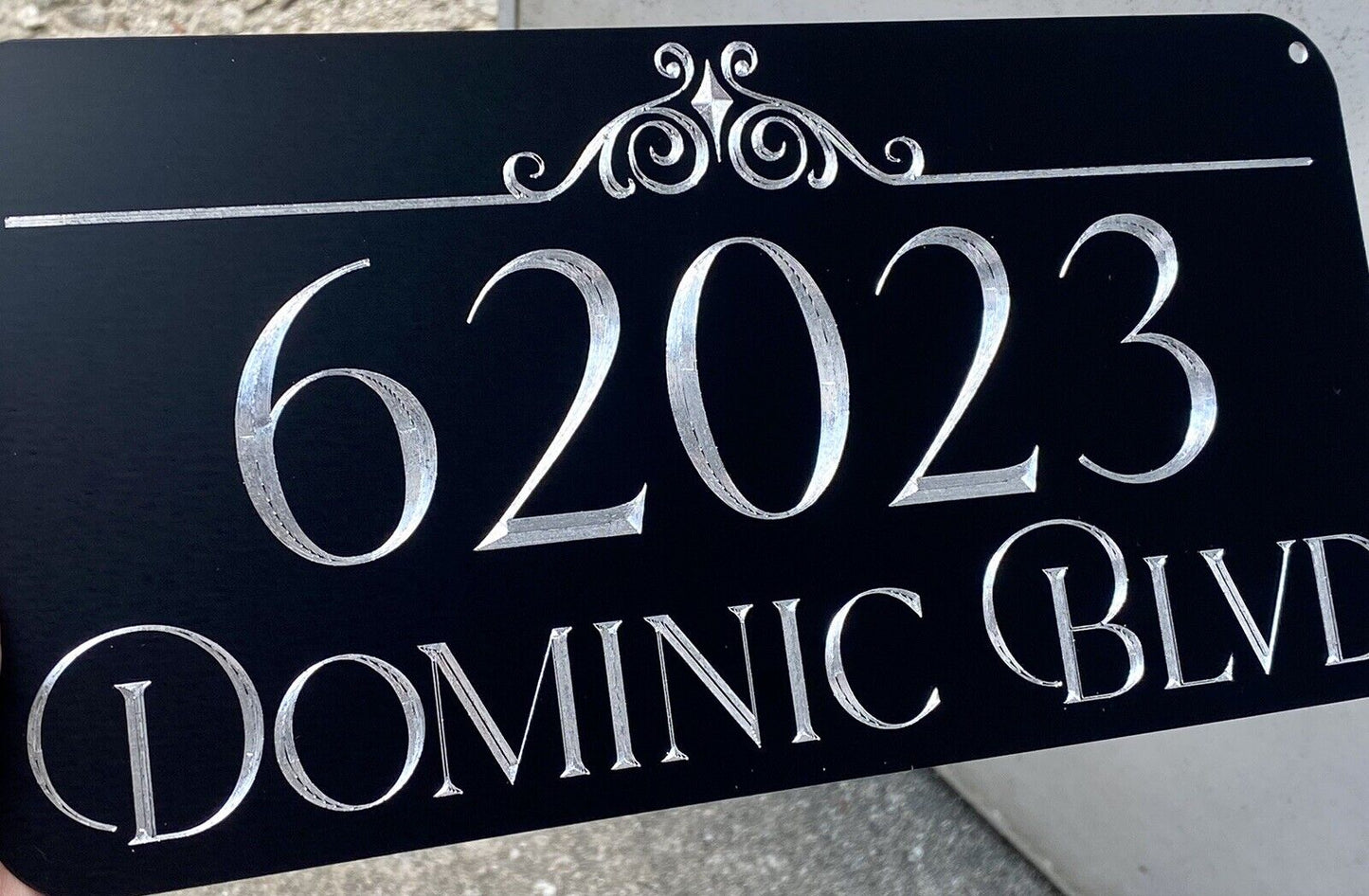 Engraved Personalized Custom House Home Number Street Address Metal 6x12 Sign Style #5