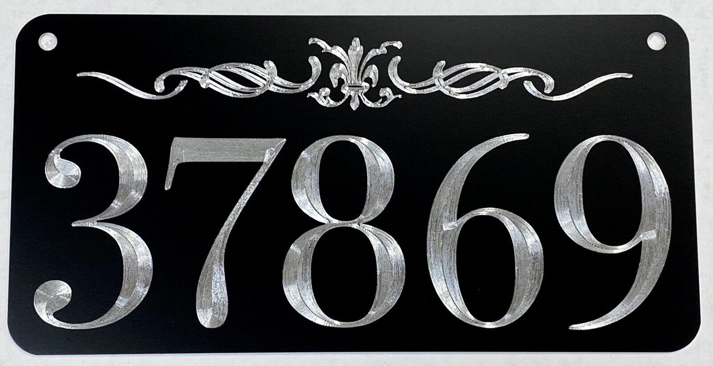 Engraved Personalized Custom House Home Number Street Address Metal 6x12 Sign Style #3