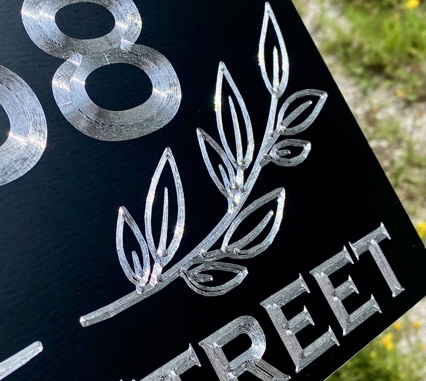 Engraved Personalized Custom House Home Number Street Address Metal 6x12 Sign Style #2