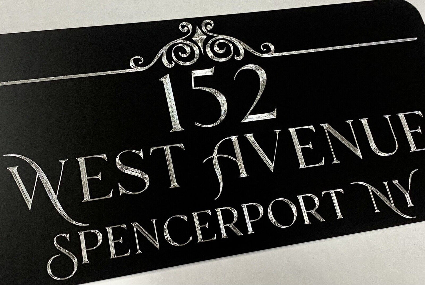 Engraved Personalized Custom House Home Number Street Address Metal 6x12 Sign Style #5