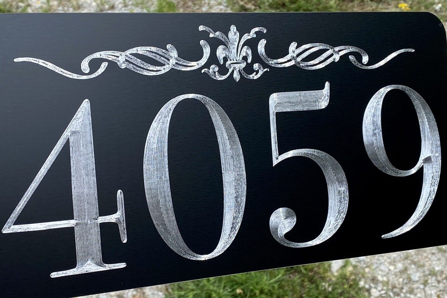 Engraved Personalized Custom House Home Number Street Address Metal 6x12 Sign Style #3