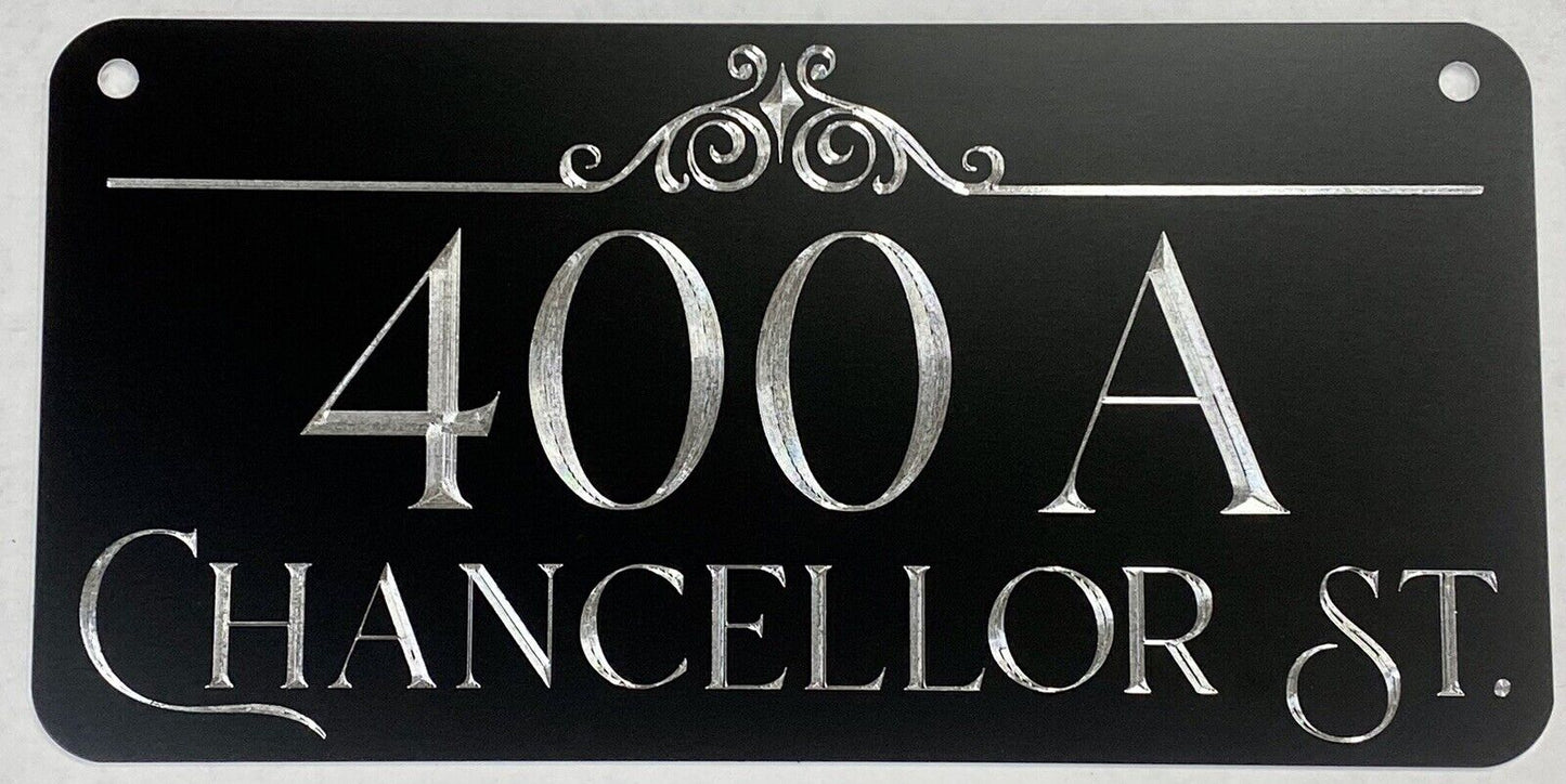 Engraved Personalized Custom House Home Number Street Address Metal 6x12 Sign Style #5