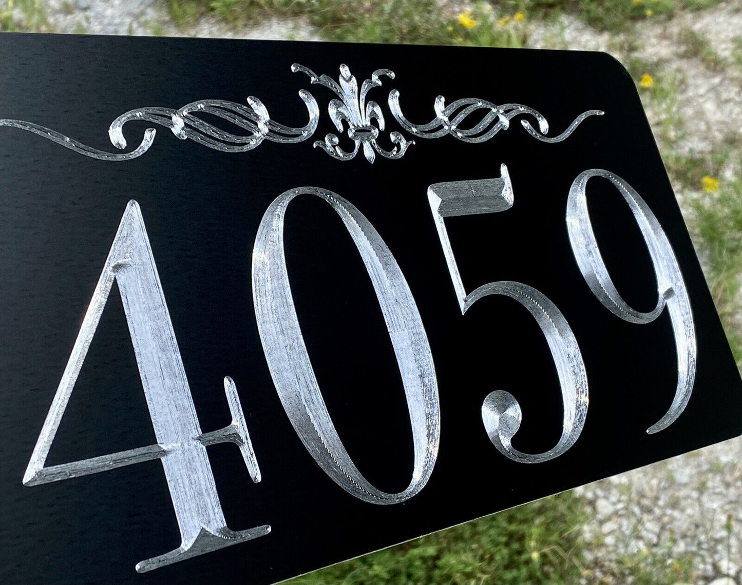 Engraved Personalized Custom House Home Number Street Address Metal 6x12 Sign Style #3