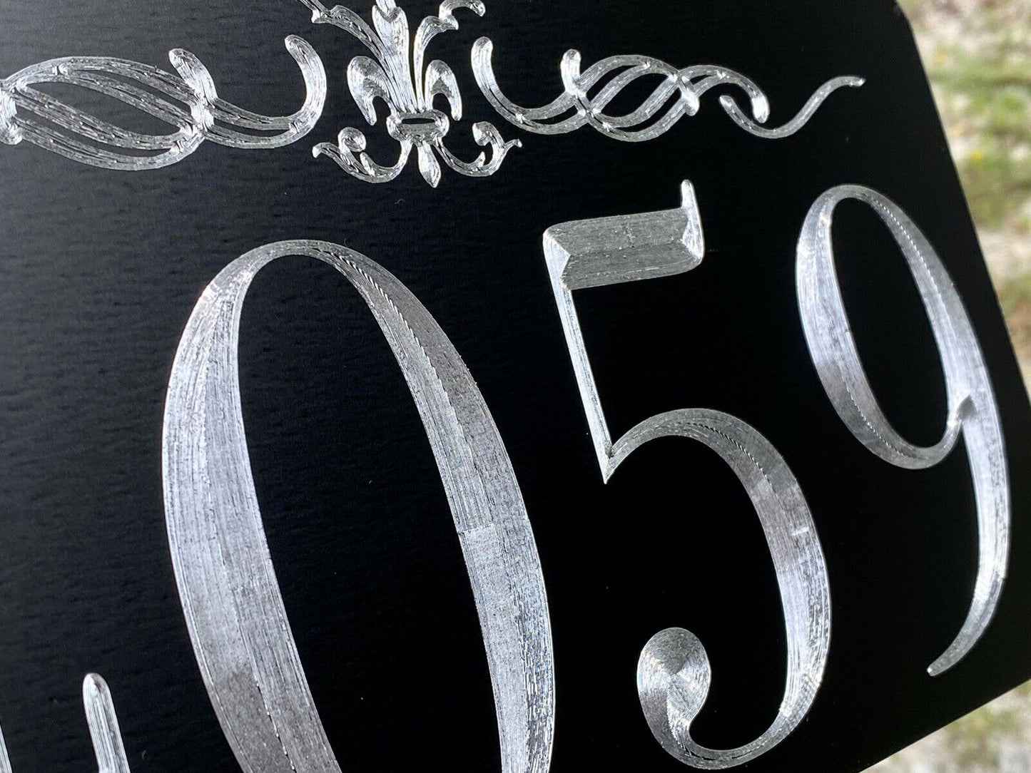 Engraved Personalized Custom House Home Number Street Address Metal 6x12 Sign Style #3