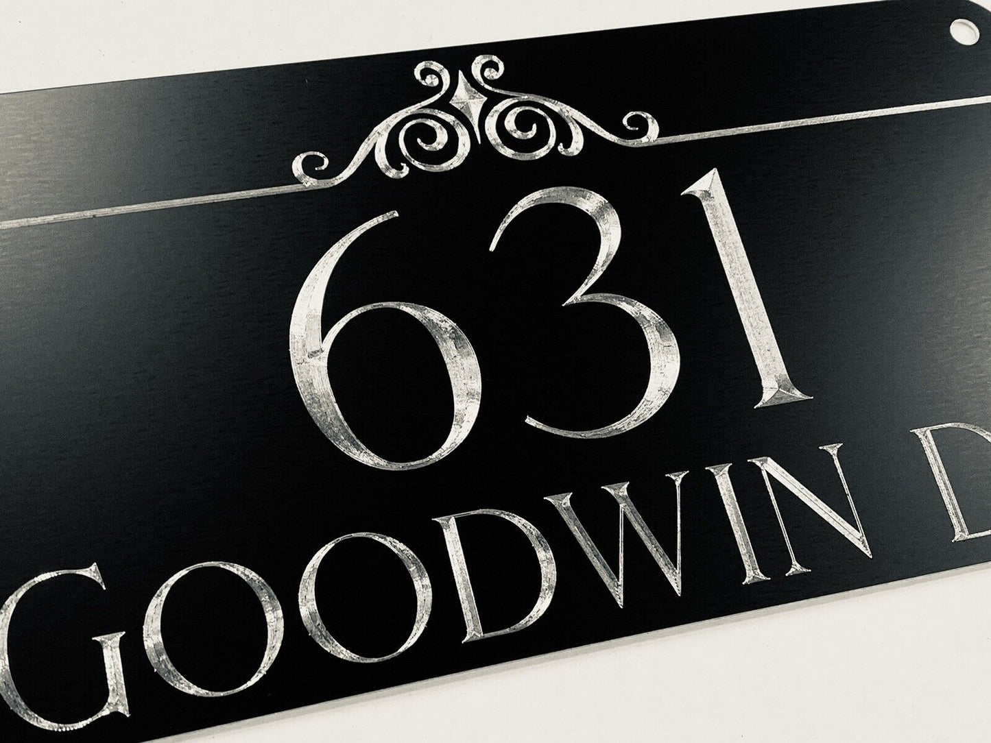 Engraved Personalized Custom House Home Number Street Address Metal 6x12 Sign Style #5