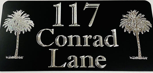 Engraved Personalized Custom House Home Number Street Address Metal 6x12 Sign Style #1