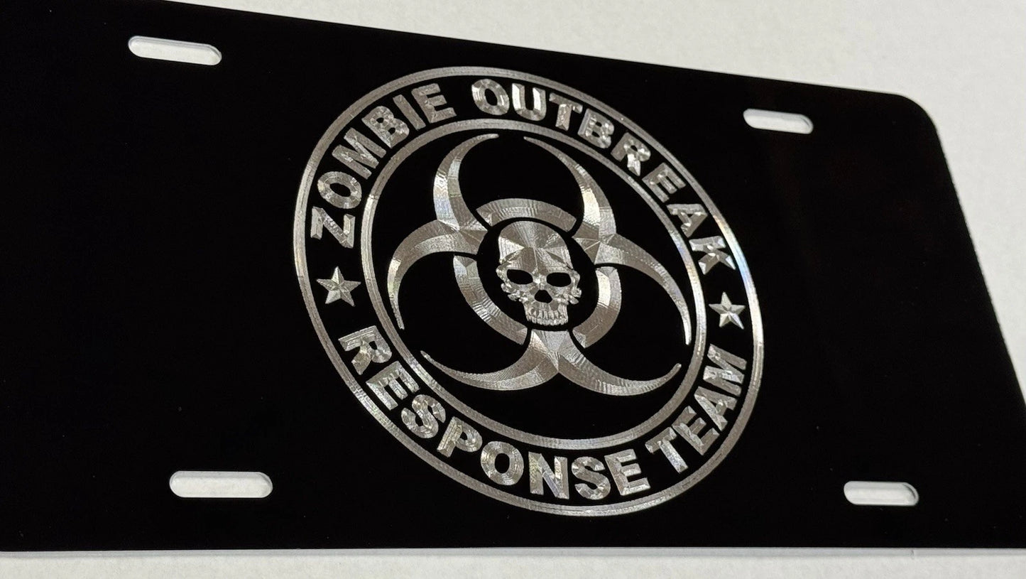 Engraved ZOMBIE RESPONSE TEAM Car Tag