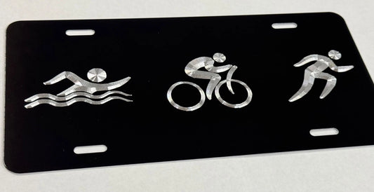 Engraved Triathlon Car Tag