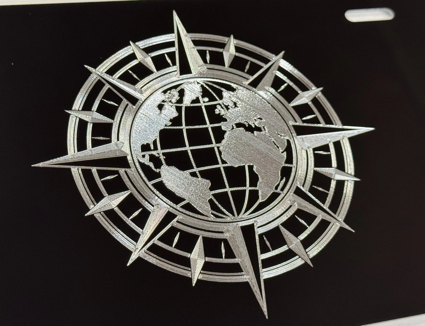 World Compass Car Tag