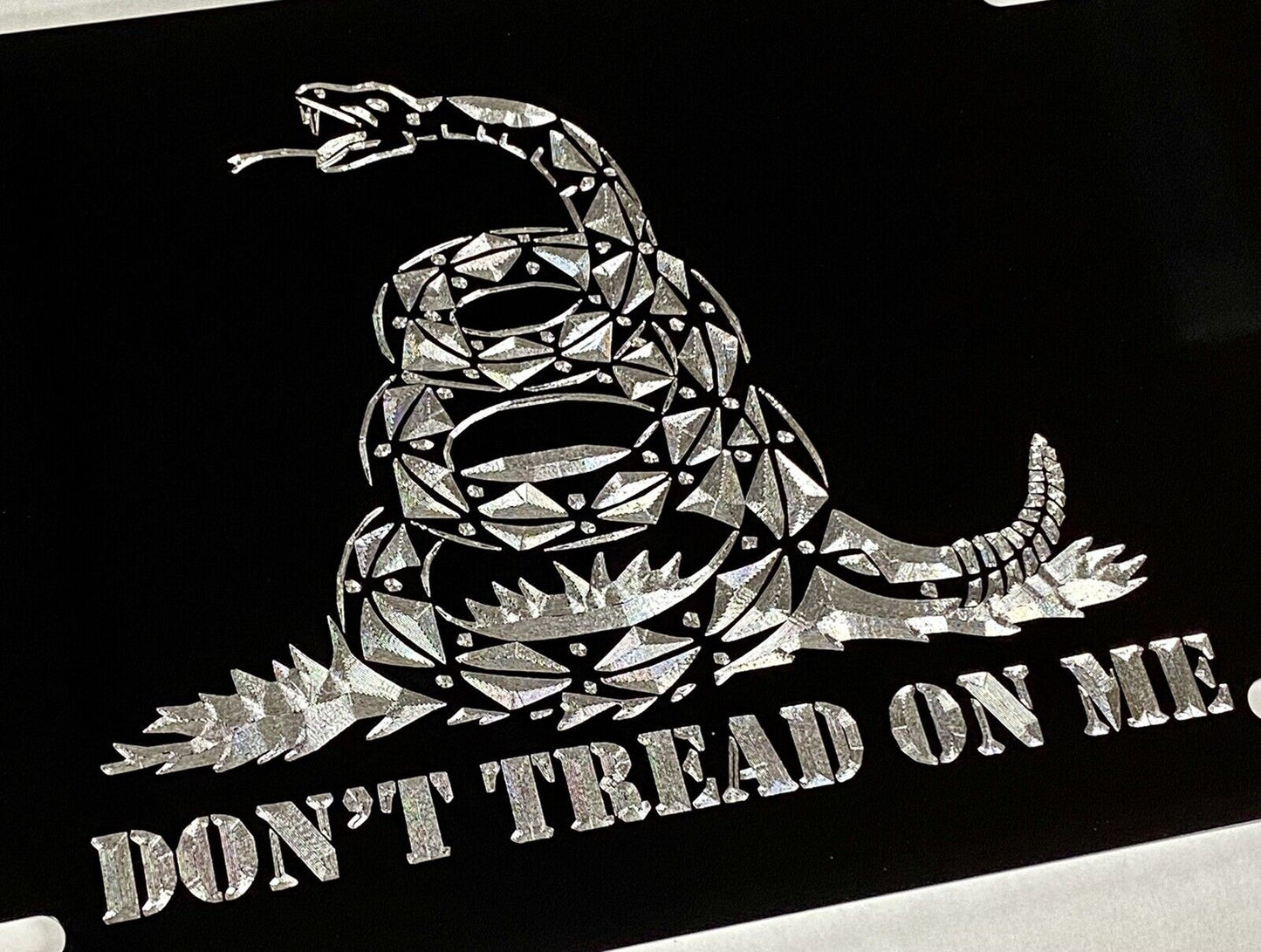 Engraved Gadsden DON'T TREAD ON ME Car Tag