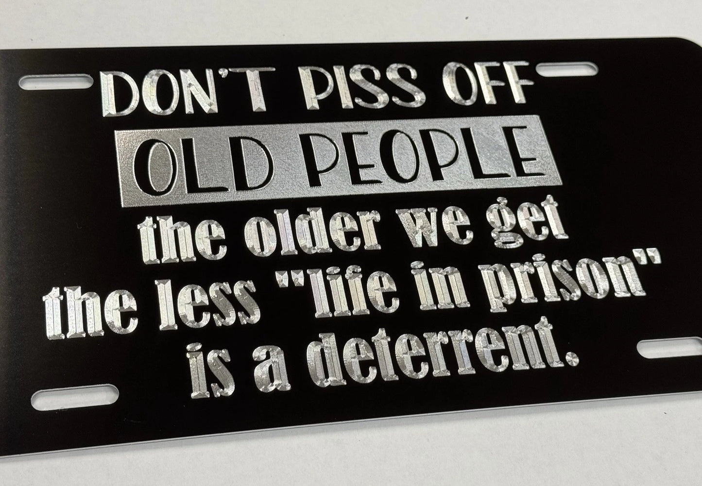 Old People Funny Car Tag