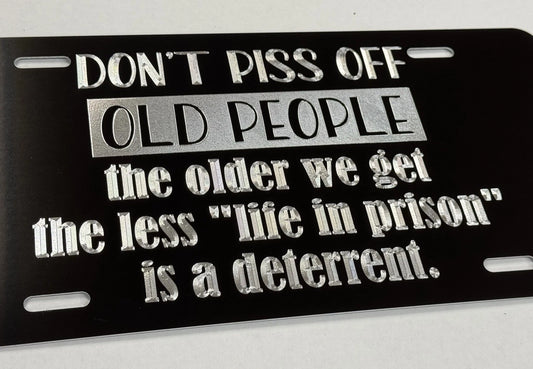 Old People Funny Car Tag
