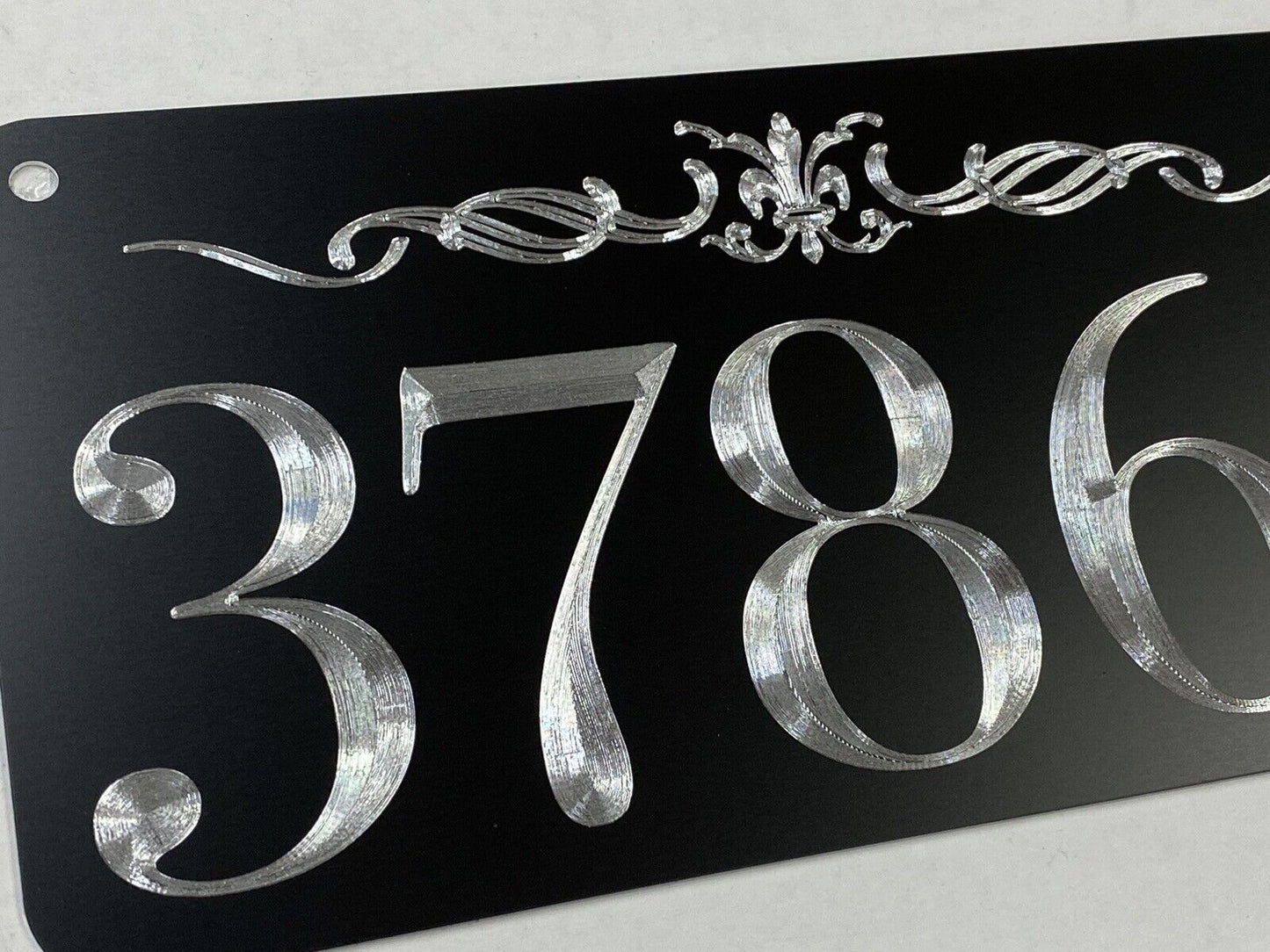 Engraved Personalized Custom House Home Number Street Address Metal 6x12 Sign Style #3