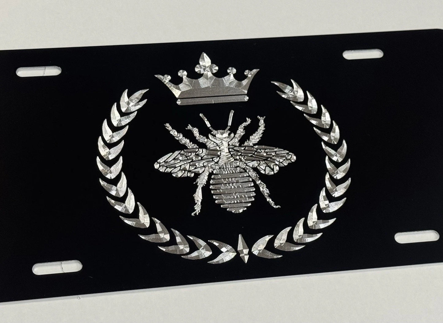 True Engraved Queen Bee Car Tag