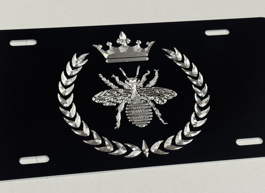 True Engraved Queen Bee Car Tag