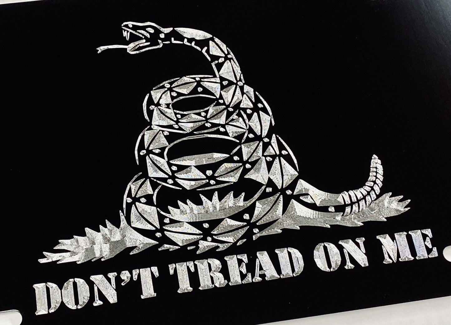 Engraved Gadsden DON'T TREAD ON ME Car Tag